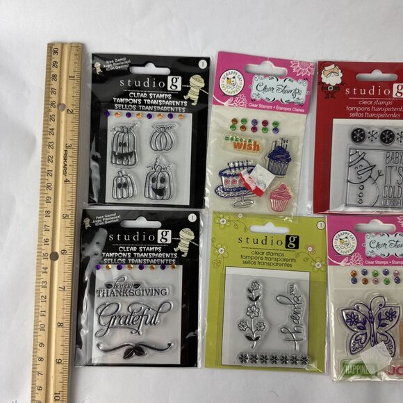 (8) Lot of Clear Stamps scrapbooking cards journal holidays NEW 27 stamps total - Picture 6 of 14